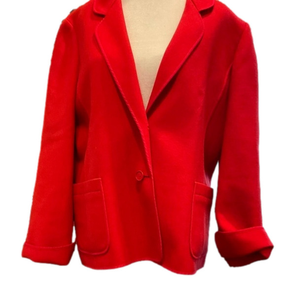 Weinberg Paris Red Wool Blazer French Chic Old Money S/M - Picture 2 of 9